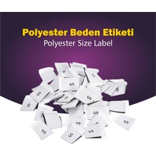 Giyim Etiketi / S Beden Beyaz Renk Polyester Dokuma Orta Katlama - 1000 Adet