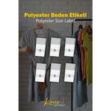 Giyim Etiketi / S Beden Beyaz Renk Polyester Dokuma Orta Katlama - 1000 Adet