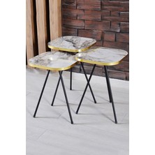 Altın Siyah Metal Ayak Kr Zigon Sehpa