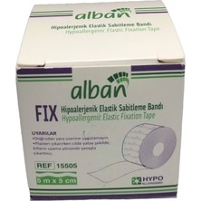 Alban 5m x 5cm  Elastik Hipoalerjenik Flaster Sabitleme Bandı 10 Adet ( 5*5 Flaster)