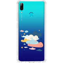 Zeyno Huawei Psmart 2019 Uyumlu Bulutlu Gökyüzü Desenli Silikon Kılıf