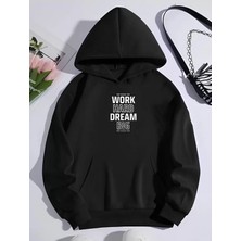 Tarz Yeri Kışlık Üç Iplik Kapşonlu Sweatshirt - Siyah