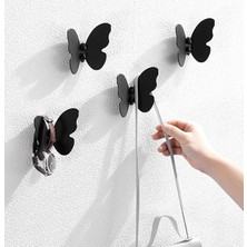 Kelebek Desenli Metal Askılık - Dekoratif Metal Elbise Askısı - Banyo Havlu Bornoz Askısı