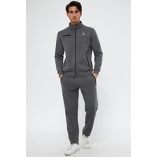 Marco Ferry Erkek Antrasit Melanj Yarım Balıkçı Yaka Düz Paça 3 Iplik Şardonlu Kışlık Eşofman Takımı EDY201501A