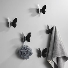 Kelebek Desenli Metal Askılık - Dekoratif Metal Elbise Askısı - Banyo Havlu Bornoz Askısı - Duvar Askısı