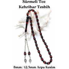 Sürmeli - Toz Kehribar Tesbih - Arpa Kesim 8 mm / 12.5 mm