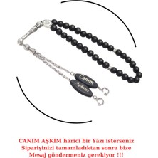 Sevgililer Günü - Kişiye Özel - Canım Aşkım - Yazılı Mat Oniks Doğal Taş Tesbih