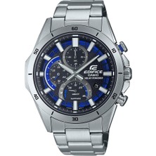 Casio Edifice Gri Çelik Kordonlu Erkek Kol Saati 100 Metre Su Geçirmez