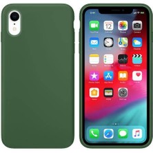 Apple iPhone XR İçi Kadife Silikon Kılıf Yeşil