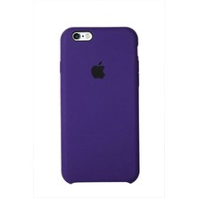 Apple iPhone 6 Uyumlu Logolu Içi Kadife Altı Açık Lansman Lacivert Silikon Kılıf