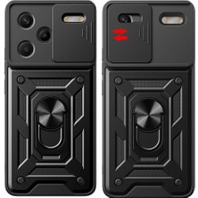 Fibaks Xiaomi Redmi Note 13 Pro Plus 5g Kılıf Kamera Korumalı Sürgülü Yüzüklü Armor Tank Kapak