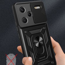 Fibaks Xiaomi Redmi Note 13 Pro Plus 5g Kılıf Kamera Korumalı Sürgülü Yüzüklü Armor Tank Kapak