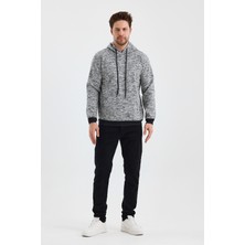 Monox Erkek Kapşonlu Kırçıllı 3 Iplik Sweatshirt