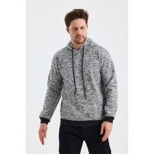 Monox Erkek Kapşonlu Kırçıllı 3 Iplik Sweatshirt