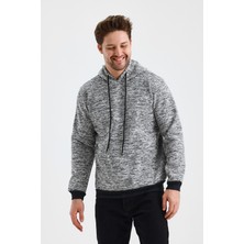 Monox Erkek Kapşonlu Kırçıllı 3 Iplik Sweatshirt