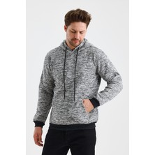 Monox Erkek Kapşonlu Kırçıllı 3 Iplik Sweatshirt