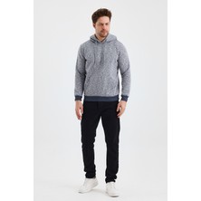 Monox Erkek Kapşonlu Kırçıllı 3 Iplik Sweatshirt