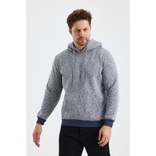Monox Erkek Kapşonlu Kırçıllı 3 Iplik Sweatshirt