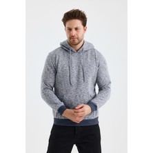 Monox Erkek Kapşonlu Kırçıllı 3 Iplik Sweatshirt