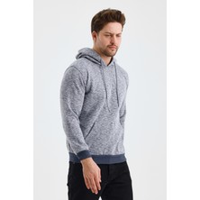 Monox Erkek Kapşonlu Kırçıllı 3 Iplik Sweatshirt