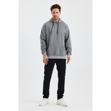 Monox Erkek Kapşonlu Muline 3 Iplik Sweatshirt