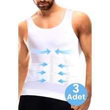 Uniquetrenders Erkek Vücut Şekillendirici Göğüs ve Göbek Toparlayıcı Sıkılaştırıcı Nefes Alan Atlet Korse 3 Adet