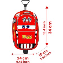 Uniquetrenders Çekçekli ve Tekerli Anaokulu Kreş Kırmızı F99 Yarış Arabası 2-6 Yaş 3D Eva Baskılı Okul Çantası