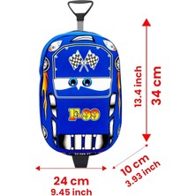 Uniquetrenders Çekçekli ve Tekerli Anaokulu Kreş Mavi F99 Yarış Arabası 2-6 Yaş 3D Eva Baskılı Okul Çantası