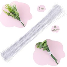 Tekno Trust Çiçek Teli Beyaz Çiçek Yapımı Yapay Çiçek Dalı Çiçek Bandı Sarılı Metal Çiçek Teli