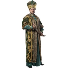 Köylü Kostüm Fatih Sultan Mehmed Kıyafeti Yetişkin Erkek Osmanlı Padişah Kostümü Yeşil