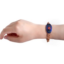 Zeynep Büyükbay Bakır Künye Mavi Bileklik