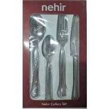 Nehir Deniz Sade 24 Parça Çatal Kaşık Takımı Seti 6 Kişilik