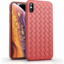 Pazarella iPhone Xs Max Uyumlu Tlp Örgü Desenli Silikon Kapak