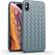 Pazarella iPhone Xs Max Uyumlu Tlp Örgü Desenli Silikon Kapak