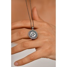 Erdobia 925 Ayar Yay Burcu Burç Çarkı Unisex Gümüş Kolye 45-55CM