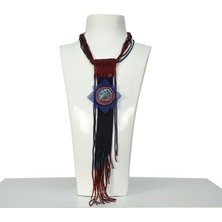 E38 El Işçiliği Selçuklu Yıldız Desenli Kum Boncuk Kolye - 6020