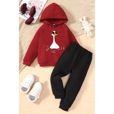 Uygun Tarz Ördek Baskılı Çocuk Rahat Eşofman Takımı