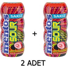 Mentos Sour Çilek Aromalı Şekersiz-Tatlandırıcılı Ekşi Draje Sakız 30G (2 Adet)