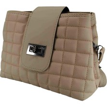 Zaytoon Suni Deri Kilitli Büyü Hacmi Kare Nakışlı 15*25 cm Kadın Omuz Çantası B100002