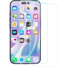 iPhone 16 Plus Cam Ekran Koruyucu, 2'li Paket Şeffaf 9h Temperli Cam Koruyucu