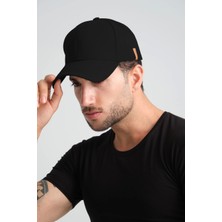 Robanu Spor Kep Şapka Ayarlanabilir Tokalı Siyah Gabardin Kep Şapka Baseball Cap