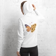 Bellibone Sweatshirt Kelebek Desenli Pamuklu Kız Çocuk Bluzu