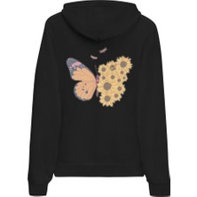 Bellibone Sweatshirt Kelebek Desenli Pamuklu Kız Çocuk Bluzu