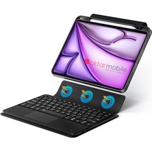 iPad Air 11 M2 2024 Air 6. Nesil Uyumlu Klavyeli Kılıf Standlı Bluetooth Klavye Trackpad Keyboard