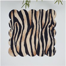 Deco Zebra Çizgileri Desenli Lazer Kesim Kumaş Kokteyl Peçetesi 1 Adet
