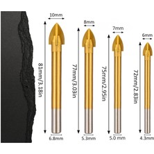 Depomega 4 Parça Cam Seramik Delme Matkap Ucu 6-7-8-10 mm