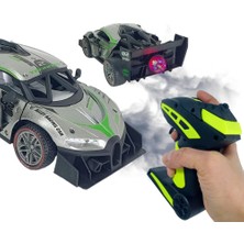 Gepettoys Şarjlı Rc 2.4ghz Işık ve Duman Efektli Metal Uzaktan Kumandalı Araba Yarış Arabası Gri