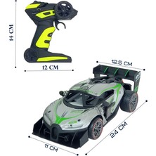 Gepettoys Şarjlı Rc 2.4ghz Işık ve Duman Efektli Metal Uzaktan Kumandalı Araba Yarış Arabası Gri