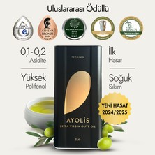 Ayolis Premium Gurme Trilye Zeytinyağı 5 Lt Ödüllü Yüksek Polifenollü Erken Hasat Soğuk Sıkım Natürel Sızma Zeytinyağı