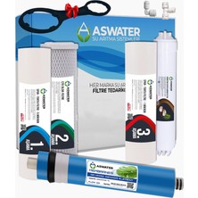 As Water Ihlas Aura Cebilon Compact  Uyumlu Aw 5'li Filtresi Seti Tüm Açık Kasa (Housingli) Cihazlar ile Uyumlu 5 Aşamalı Arıtma Filtre Seti Arıtma Filtresi